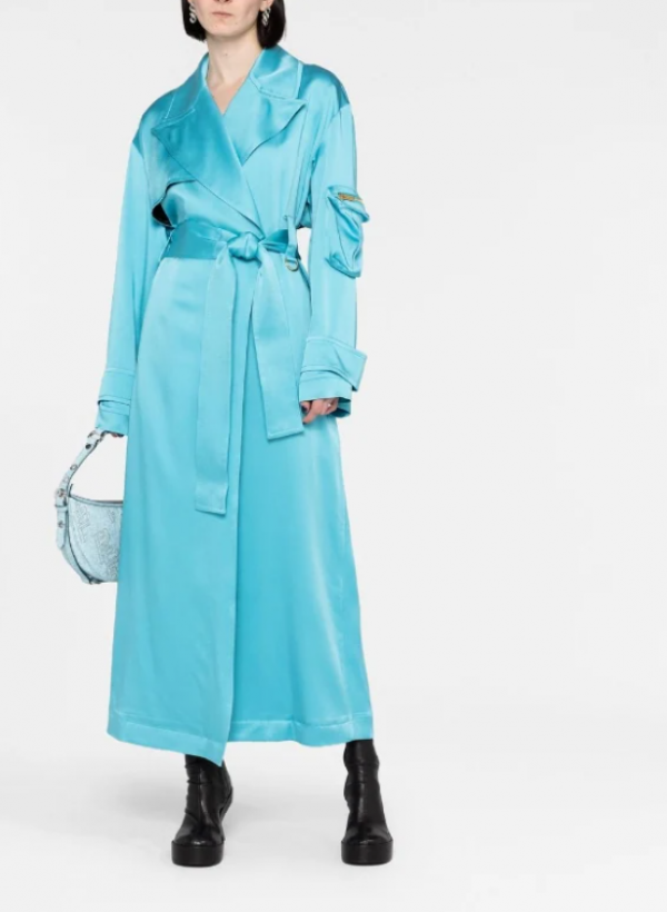 Trench Coat Berbahan Satin